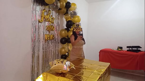 Beautiful lady throws one last New Year’s Eve party! She has a beautiful vagina and wears an elegant VIP whore dress.